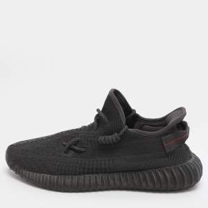 مملوكة مسبقًا Yeezy x Adidas Boost 350 V2 Size 44 2/3 Black Knit Fabric Low Top Sneakers