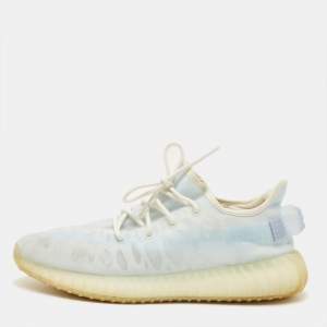 مملوكة مسبقًا Yeezy x Adidas Boost 350 V2 Size 46.5 Blue/White Mesh Mono Ice Lace Up Sneakers