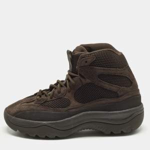 مملوكة مسبقًا Yeezy x Adidas Desert Boot Size 44 Brown Suede Lace Up Sneakers