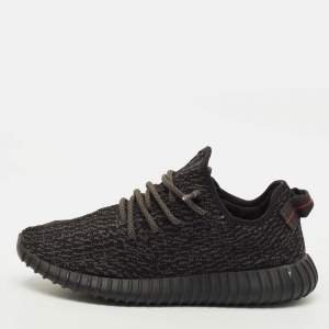 مملوكة مسبقًا Yeezy x Adidas Boost 350 Pirate Size 43.5 Black Knit Fabric Low Top Sneakers