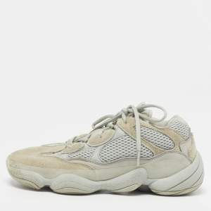 Pre Owned Yeezy x Adidas Yeezy 500 Size 40.5 Grey/Blue Mesh and Suede Low Top Sneakers