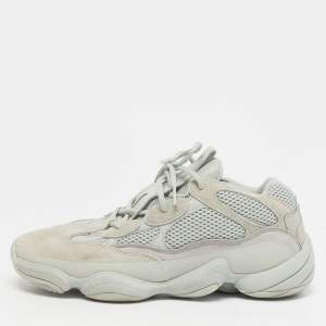 مملوكة مسبقًا Yeezy x Adidas Boost 500 Salt Size 45 1/3 Mint Green Mesh and Suede Lace Up Sneakers