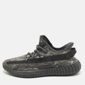 Pre Owned Yeezy x Adidas 350 V2 Size 43.5 Grey Knit Fabric MX Dark Salt Low Top Sneakers