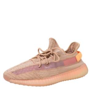 Pre Owned Yeezy x Adidas Clay Cotton Knit And Mesh Boost 350 V2 Sneakers Size 48