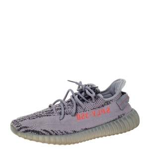 Pre Owned Yeezy x Adidas Grey Cotton Knit Boost 350 V2 Beluga Sneakers Size 45.5