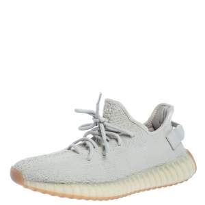 Pre Owned Yeezy x Adidas Sesame Cotton Knit Boost 350 V2 Sneakers Size 42