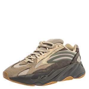 Pre Owned Yeezy x Adidas Grey Nubuck and Leather Boost 700 V2 Tephra Sneakers Size 39 1/3