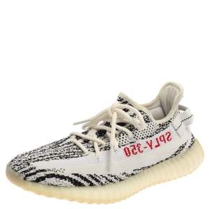 Pre Owned Yeezy x Adidas White/ Black Yeezy Boost 350 V2 Zebra Sneakers Size 43.5