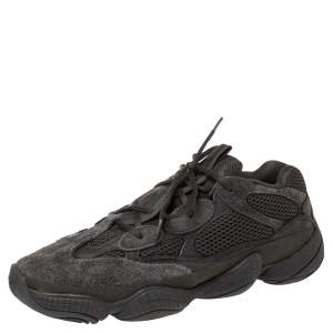 Pre Owned Yeezy x adidas Utility Black Mesh And Suede 500 V2 Desert Rat Sneakers Size 44