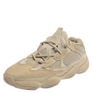 Pre Owned Adidas x Yeezy Grey Mesh And Suede 500 Blush Sneakers Size 43.5 