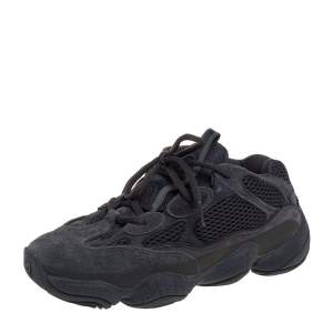 Pre Owned Yeezy x Adidas Utility Black Suede And Mesh Boost 500 Sneakers Size 37 1/3