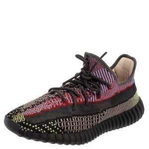 Pre Owned Yeezy x Adidas Multicolor Knit Fabric 350 V2 Yecheil (Non Reflective) Low Top Sneakers Size 45 1/3