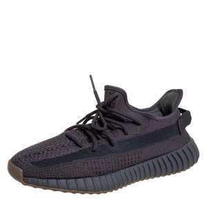 مملوكة مسبقًا Yeezy x adidas Dark Grey  Knit Fabric And Mesh Boost 350 V2 Cinder Sneakers Size 45.5