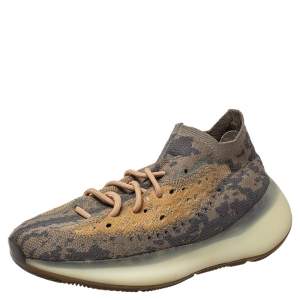 Pre Owned حذاء رياضي ييزي x أديداس بوست 380 ميست قماش تريكو رصاصي غير عاكس للضوء مقاس 40