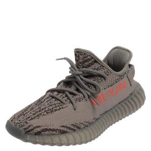 مملوكة مسبقًا Yeezy x Adidas Grey Cotton Knit Boost 350 V2 Beluga Sneakers Size 42.5