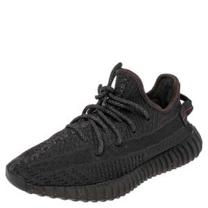 مملوكة مسبقًا حذاء رياضي ييزي x أديداس بوست 350 V2  ستاتيك ريفلكتيف قماش تريكو أسود مقاس 39 1/3