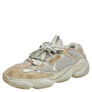 Pre Owned Yeezy x Adidas Grey Mesh and Suede 500 Salt Sneakers Size 40