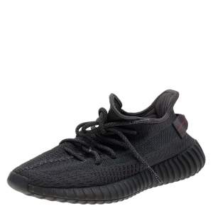 مملوكة مسبقًا حذاء رياضي ييزي × أديداس بوست 350 في2 غير عاكس قماش تريكو أسود مقاس 41 1/3