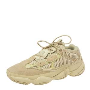 Pre Owned Yeezy x adidas Lime Yellow Suede And Mesh Yeezy 500 Sumoye Sneakers Size 45 1/3