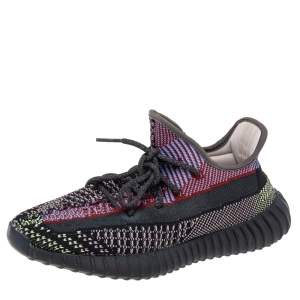 Pre Owned حذاء رياضي ييزي × أديداس بوست 350 في 2 ييشيل قماش تريكو متعدد الألوان مقاس 42