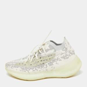 Pre Owned Yeezy x Adidas Grey/White Knit Fabric Boost 380 Alien Sneakers Size 42