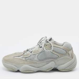 Pre Owned Yeezy x Adidas Grey Mesh and Suede 500 Salt Sneakers Size 40