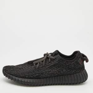 Yeezy x Adidas Black Knit Fabric Boost 350 Pirate Black Sneakers Size 41 1/3