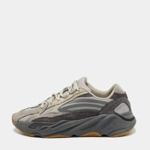 Pre Owned Yeezy x Adidas Grey Suede and Fabric Boost 700 V2 Tephra Sneakers Size 43 1/3