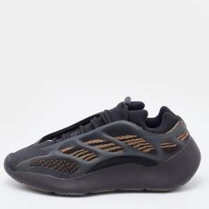 Pre Owned Yeezy x Adidas Black/Brown Knit Fabric and Rubber Yeezy 700 Clay Brown Sneakers Size 40 2/3