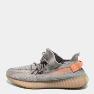 Pre Owned Yeezy x Adidas Grey Knit Fabric Boost 350 V2 True Form Sneakers Size 43 1/3