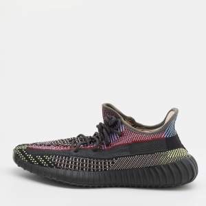 Pre Owned Yeezy x Adidas Multicolor Knit Fabric Boost 350 V2 Yecheil Non-Reflective Sneakers Size 46
