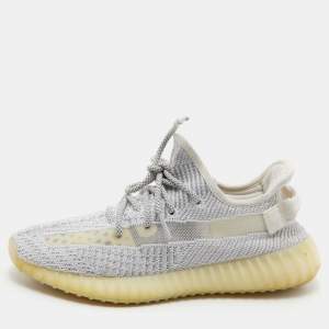 Yeezy x Adidas Grey/White Knit Fabric Boost 350 V2 Static Sneakers Size 42