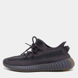 Pre Owned Yeezy x Adidas Black Knit Fabric 350 V2 Cinder Sneakers Size 41 1/3