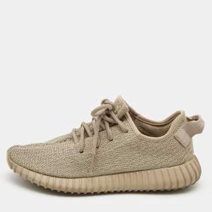 Yeezy x Adidas Beige Knit Fabric Boost 350 V2 Oxford Tan Sneakers Size 39 1/3