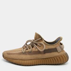  Yeezy x Adidas Brown Knit Fabric Boost 350 Earth Low Top Sneakers Size 41 1/3