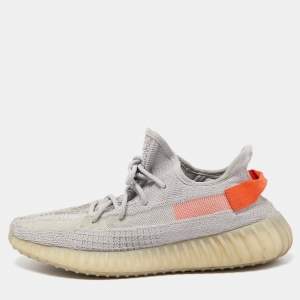 Pre Owned Yeezy x Adidas Grey Knit Fabric 350 V2 Tail Light Sneakers Size 44 2/3