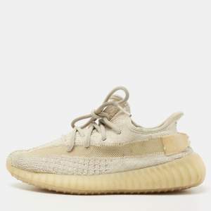 Yeezy x Adidas White Knit Fabric Boost 350 V2 Light Sneakers Size 37 1/3