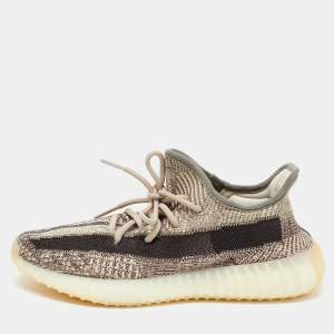 Yeezy x Adidas Brown/White Knit Fabric Boost 350 V2 Zyon Sneakers Size 40