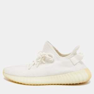 Yeezy x Adidas White Fabric Boost 350 V2 White Sneakers Size 44