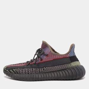 Pre Owned Yeezy x adiddas Multicolor Knit Fabric and Mesh 350-v2-Yecheil Sneakers Size 44