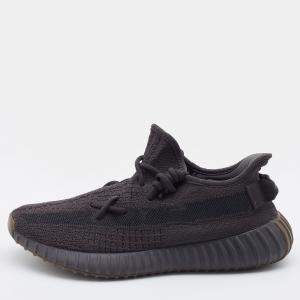 Pre Owned Yeezy x Adidas Black Knit Fabric Boost 350 V2 Cinder Sneakers Size 40 2/3