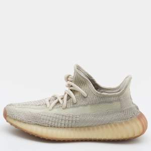 Yeezy x Adidas Pale Green Knit Fabric Boost 350 V2 Citrin Non Reflective Sneakers Size 38 2/3