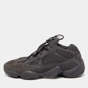 Pre Owned Yeezy x Adidas Black Suede and Mesh Boost 500 Utility Sneakers Size 40.5