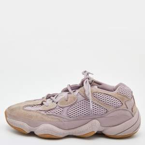 Pre Owned Yeezy x Adidas Purple Mesh and Suede 500 Soft Vision Low Top Sneakers Size 40