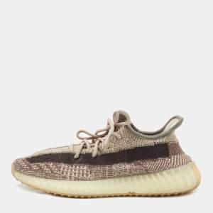 Yeezy  X Adidas Beige/Cream Knit Fabric Boost 350 V2 Zyon Sneakers Size 42