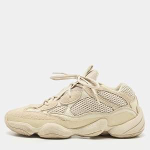 Pre Owned Yeezy x Adidas Cream Suede and Mesh Yeezy 500 Blush Sneakers Size 42