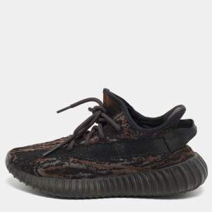 Yeezy x Adidas Black/Brown Knit Fabric Boost 350 V2 MX Rock Sneakers Size 38
