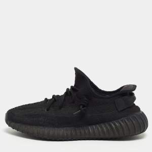 Yeezy x Adidas Black Knit Fabric Boost 350 V2 Onyx Sneakers Size 44