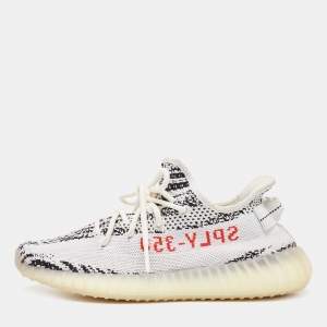 Yeezy x Adidas Black/White Knit Fabric Boost 350 V2 Zebra Sneakers Size 40