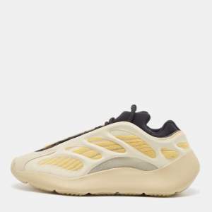 Pre Owned Yeezy x Adidas Yellow/Black Fabric 700 V3 Safflower Sneakers Size 41 1/3